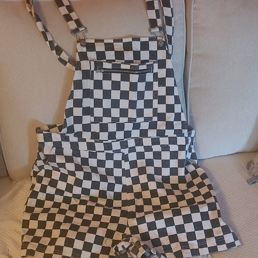 2 For $45 Forever 21 Checkered Overalls